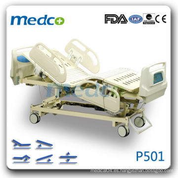 MED-P501 Cama de paciente eléctrica de cinco funciones con ruedas
